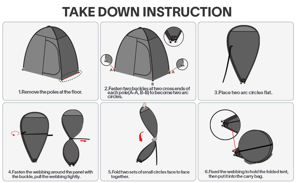how to fold the eighteentek 2 rooms shower tent