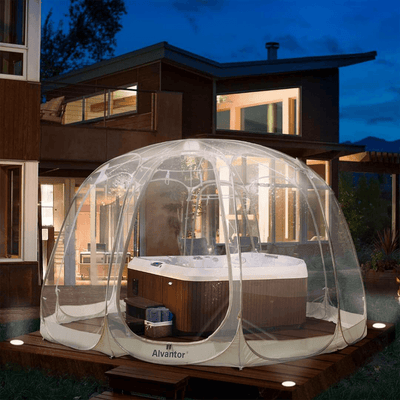 Alvantor 12'x12' Clear Bubble Tent, Extend Your Hot Tub Season, Alvantor