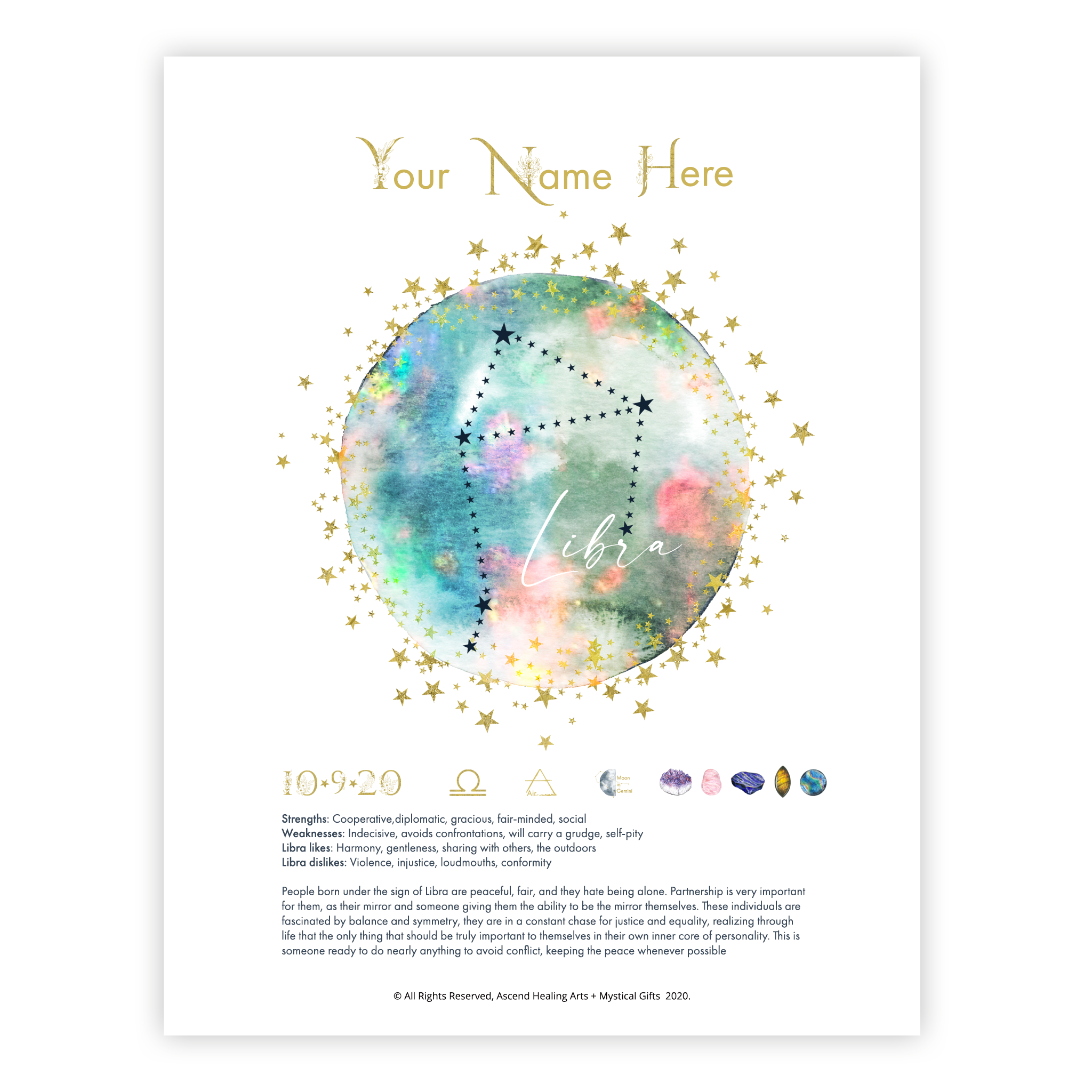 Custom Astrology Wall Art Printable Astrology Wall Art Ascend