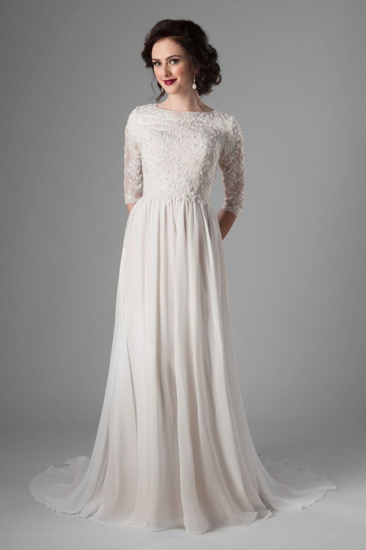 cheap modest wedding gown from LatterDayBride.com