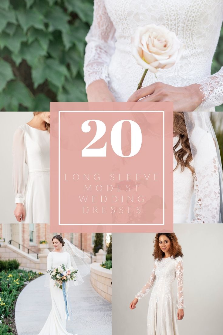top 20 modest wedding dresses with long sleeves from LatterDayBride, a modest wedding dress shop in Salt Lake City, Utah. 