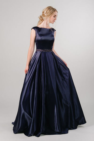 Purple Modest Prom Dress