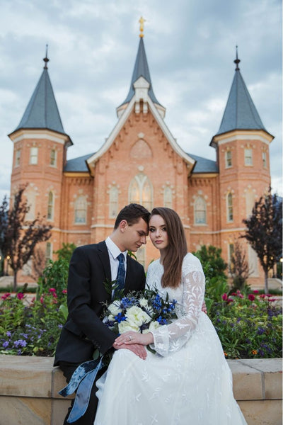 Winter modest wedding dress