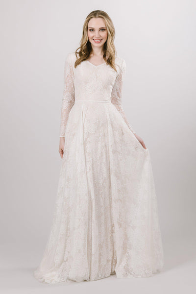 Modest Wedding Dresses | LatterDayBride | Maeve- In Stock