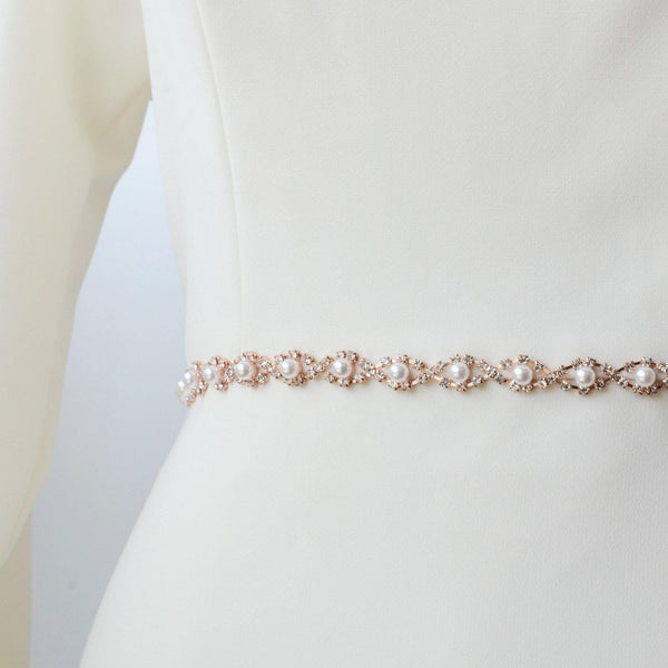 bridesmaid belts rose gold