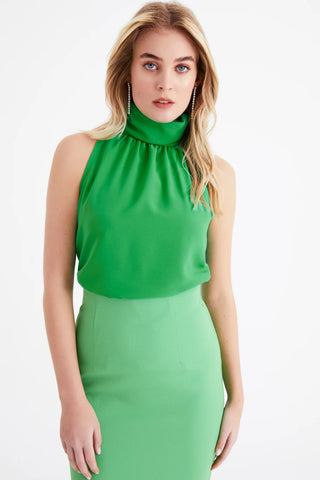 Green Top with stand neck