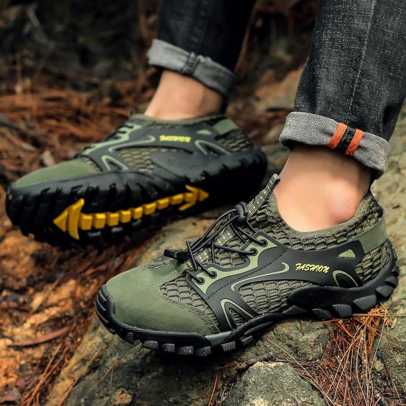 men's breathable mesh casual light outdoor hiking shoes