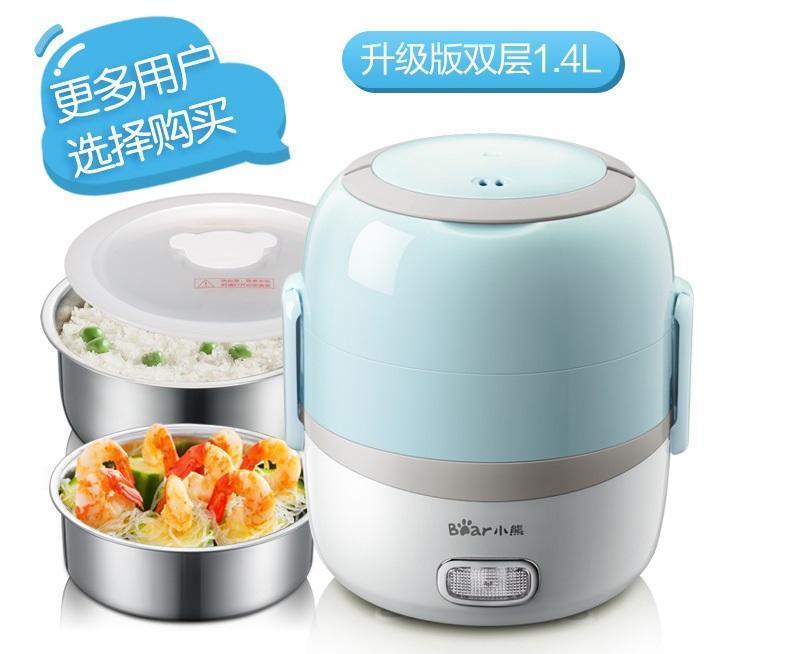 Bear DFH-B14E2 1.4L Dual-layer Electric Lunch Box/ Mini Rice Cooker/ SG  Plug/ 1 Year SG Warranty, Value.SG