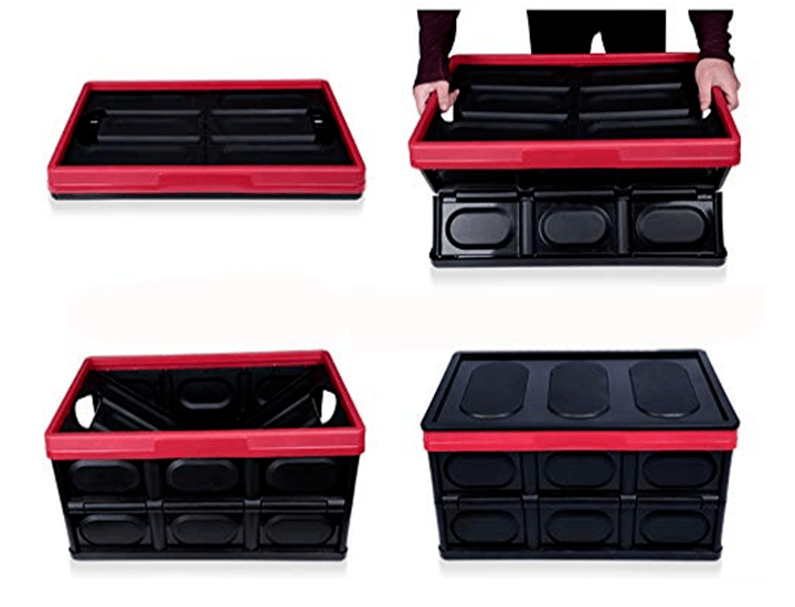 collapsible storage bins with lid