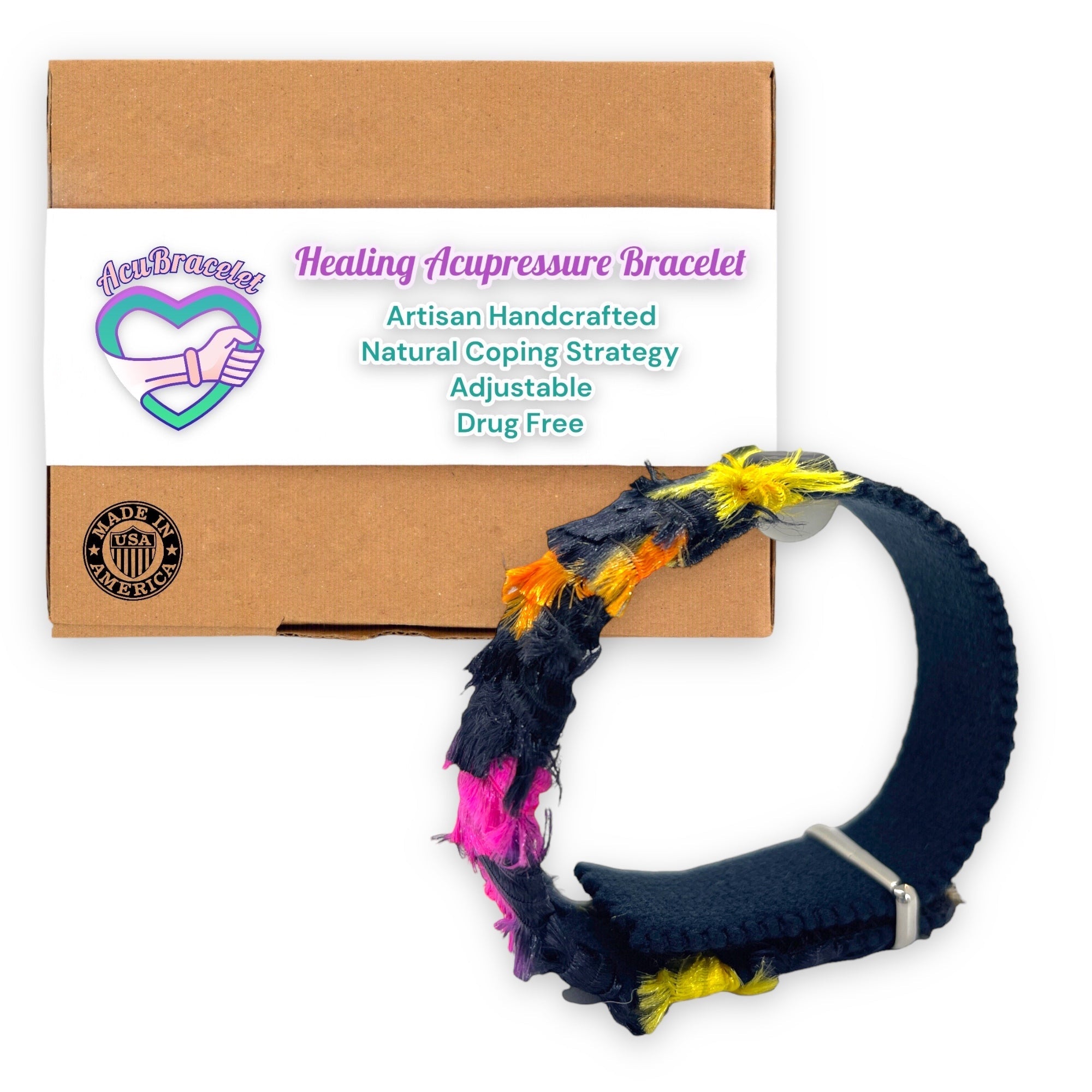 Buy Anxiety, Insomnia,Tension Headache, Stress, , Hyperactivity Acupressure  Bracelet with The Added Benefits of Aromatherapy. All Natural. (Single Band)  Black (Lavender, Medium 7