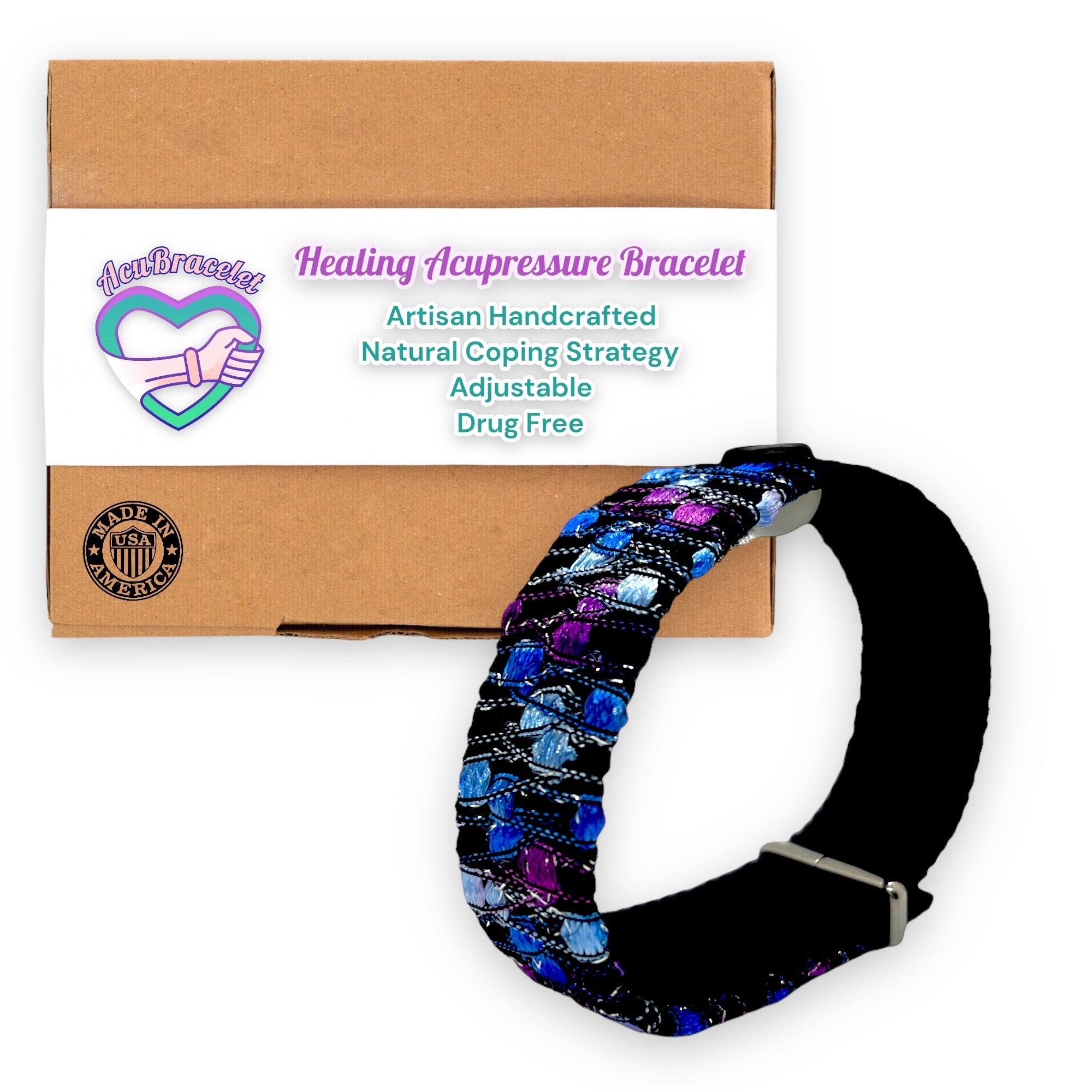 Snap Button Charm Anxiety Relief Calming Acupressure Bracelet-Natural – Acupressure  Bracelets