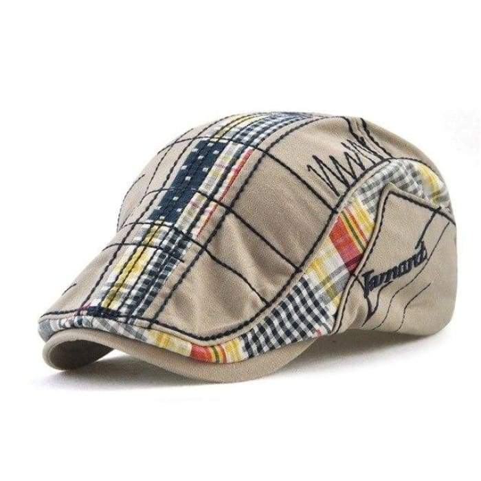 Men’s multi checked duck bill style caps J and p hats – J and p hats