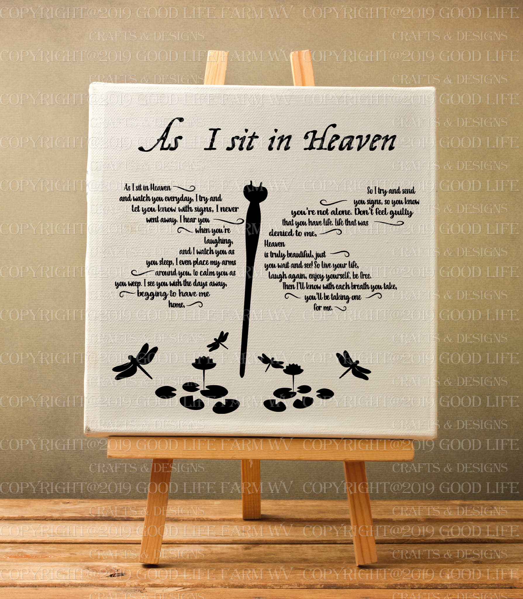As I Sit In Heaven Dragonfly Svg Jpeg Png Eps Cutting File Ins Good Life Farm Crafts Designs