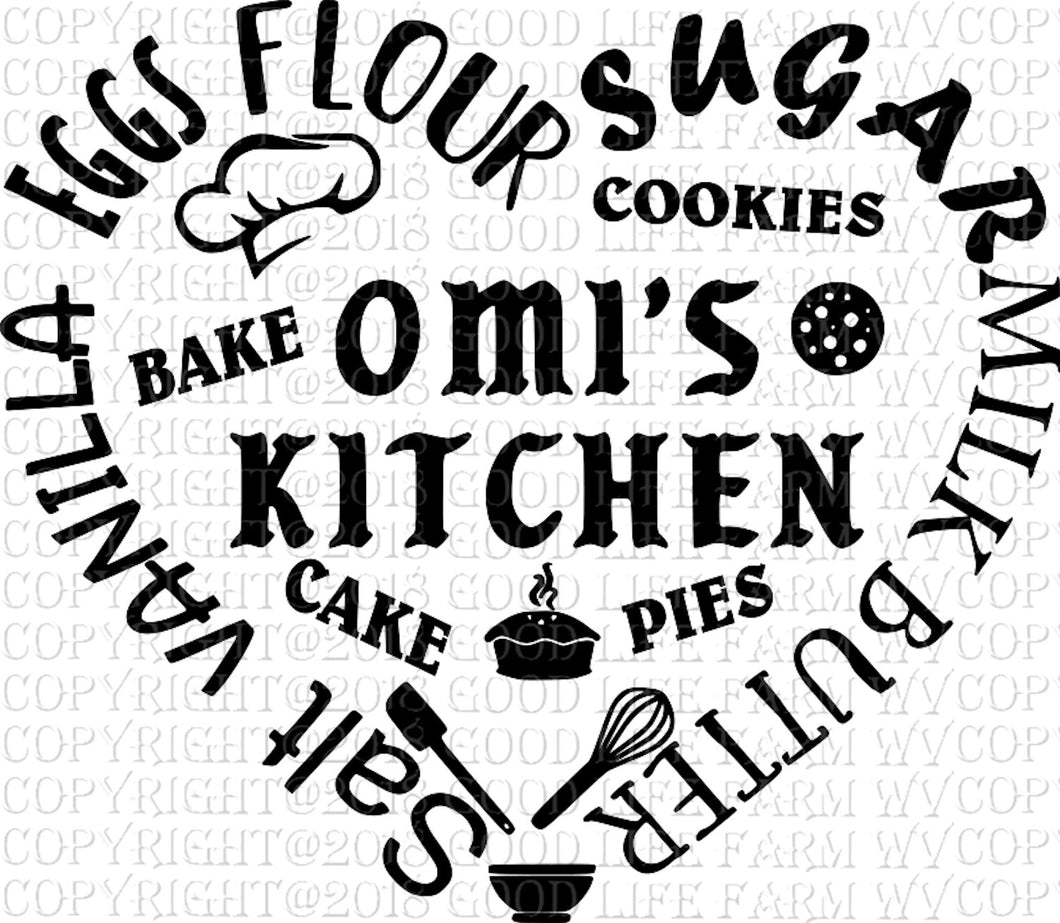 Download OMI'S KITCHEN - SVG-png, jpeg, eps Cutting file - Instant ...