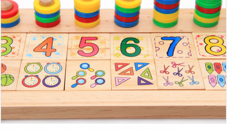 children wooden montessori materials learning to count numbers matching digital shape match early education teaching math toys