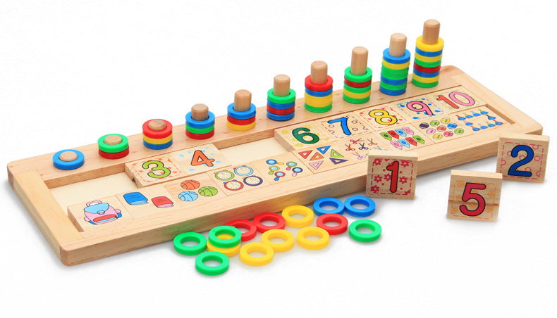 children wooden montessori materials learning to count numbers matching digital shape match early education teaching math toys