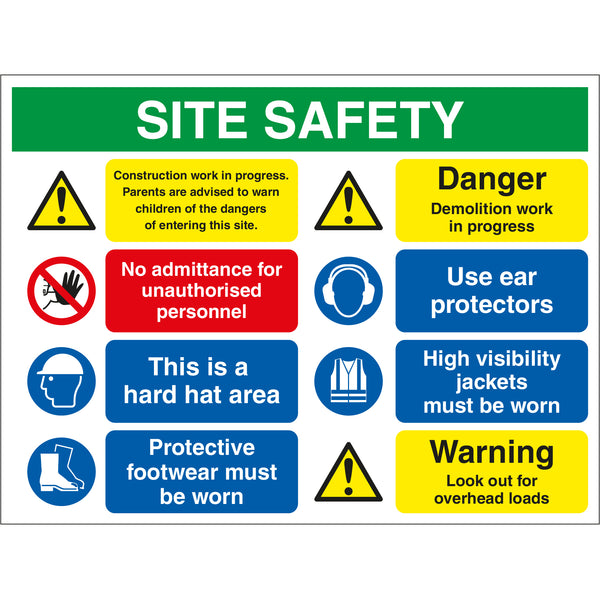 Multi-Message Site Safety Boards - First Safety Signs