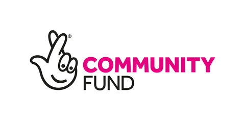 The crossed fingers logo of the National Lottery with the added words 'Community Fund'