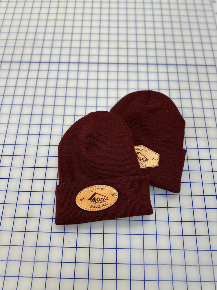Custom leather patches, patches for caps, leather hat patch, beanie pa –  Thompson Engraving