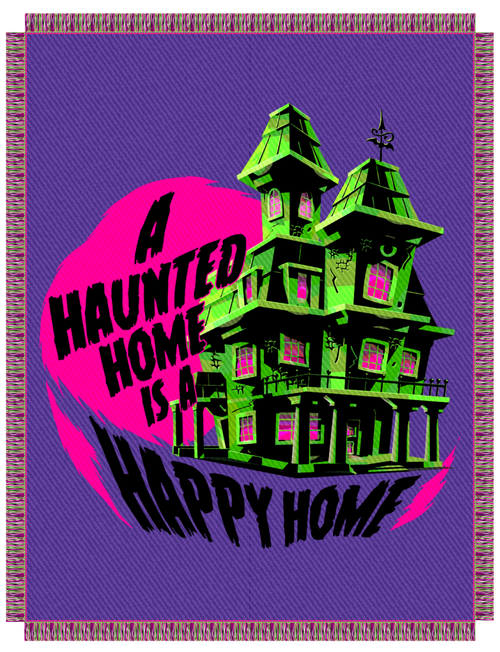 A Haunted Home Is A Happy Home Tapestry Blanket