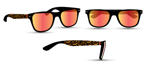 Sunglasses Orange Pumpkin Face Trim