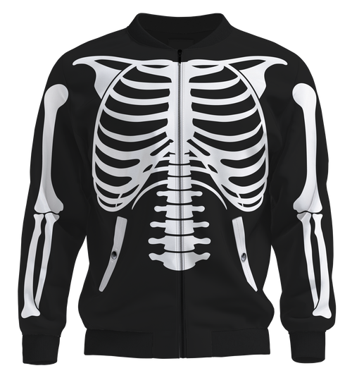 Black & White Skeleton Bomber Jacket