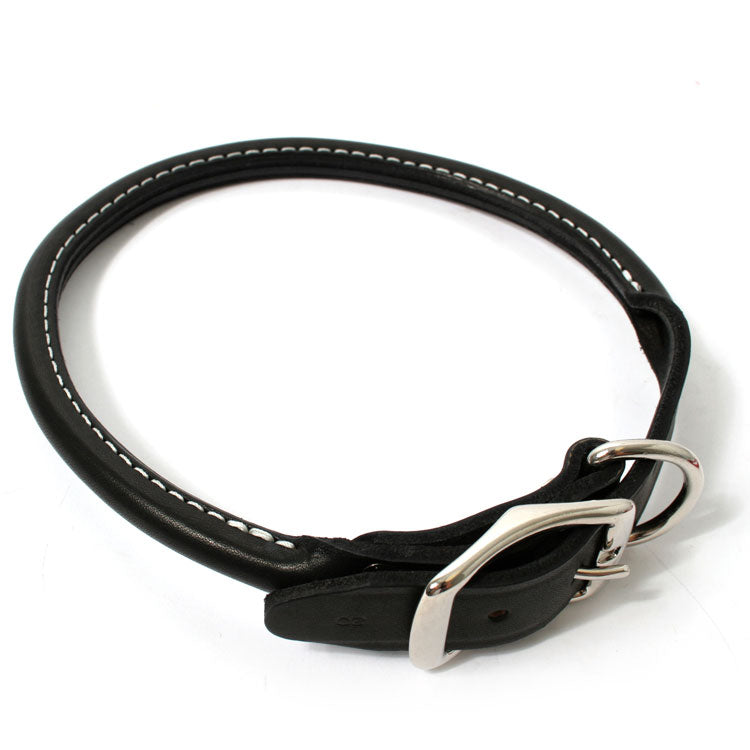 rolled leather dog collar