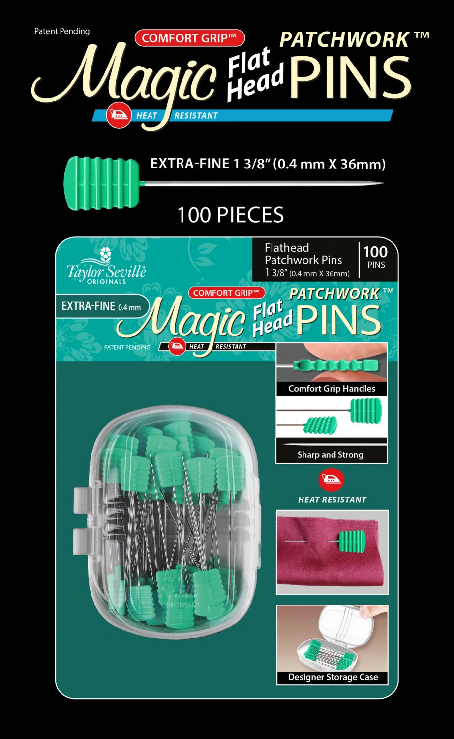 View Magic Pins - Flathead Patchwork Extra Fine 100pc