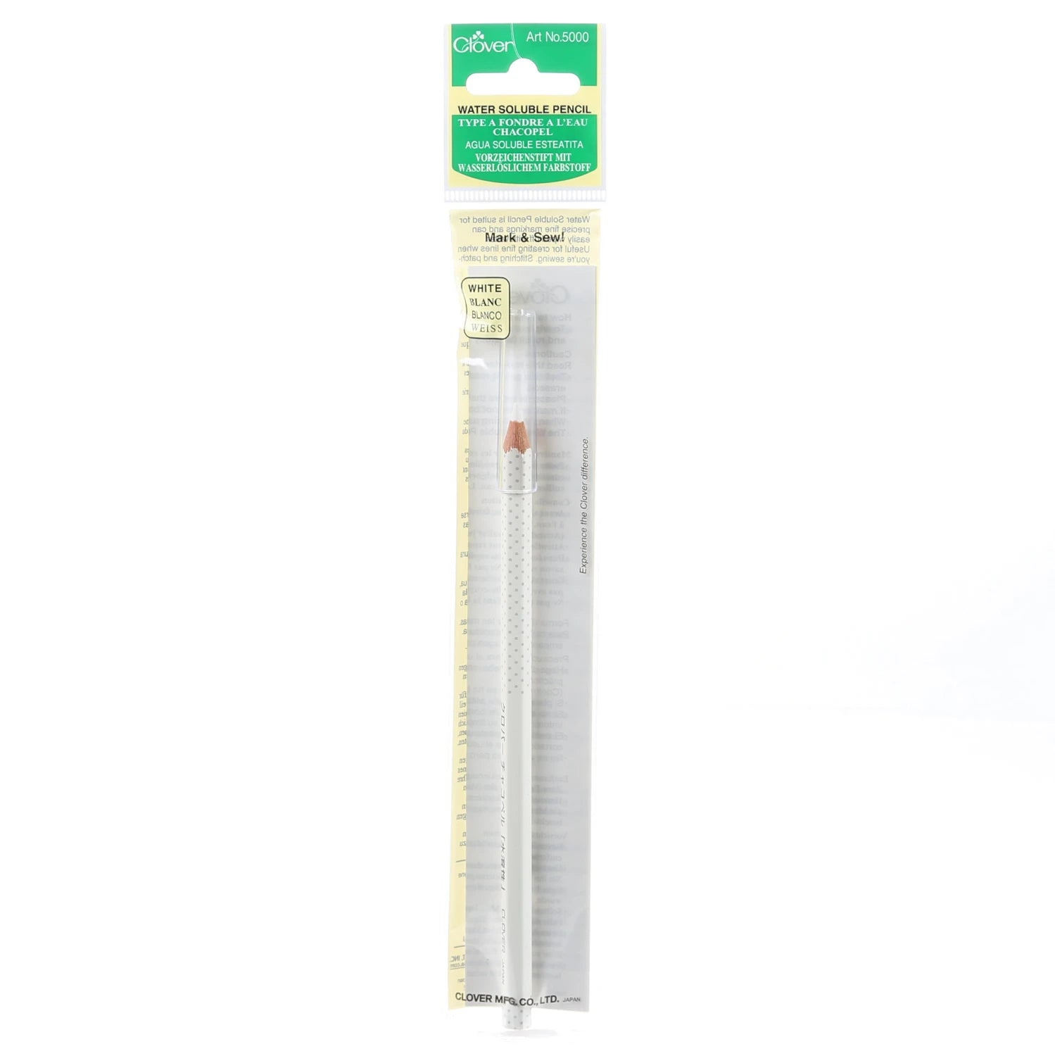 View CLOVER 5000 - Water Soluble Pencil - White