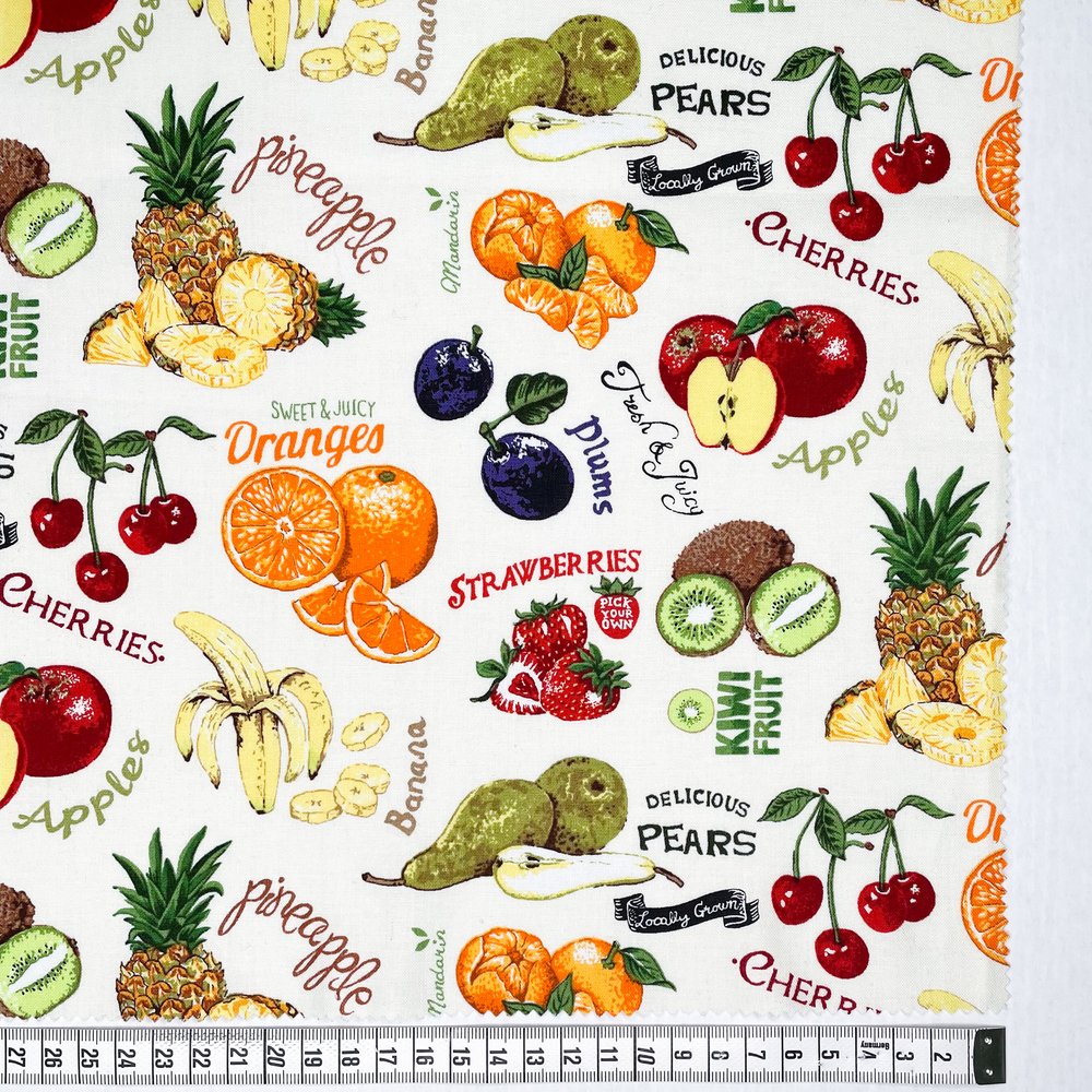 View Market Fresh 3 - Tossed Fruit on Cream Background - 80760-3