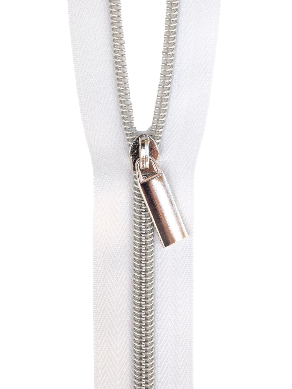 View Sallie Tomato - Nylon Silver Coil Zippers: 3 Yards with 9 Pulls - White #5