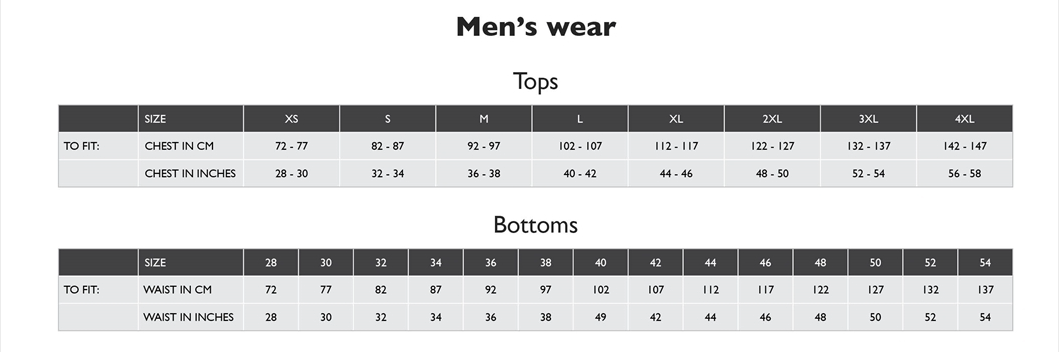 Size Charts