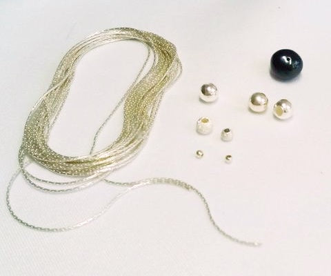 matériel pour diy collier argent et perle