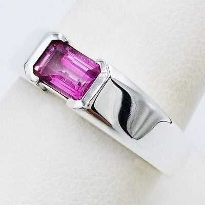 bague tourmaline rose en argent massif