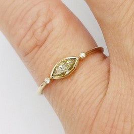 bague petit doigt diamant jaune