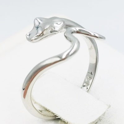 bague serpent or blanc