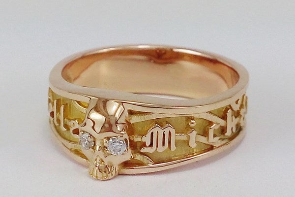 bague crâne pour femme en or