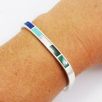 bracelet rigide argent avec pierres