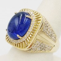 chevaliere tanzanite en or