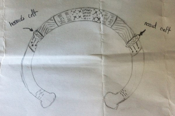 design gravures sur torque en argent massif