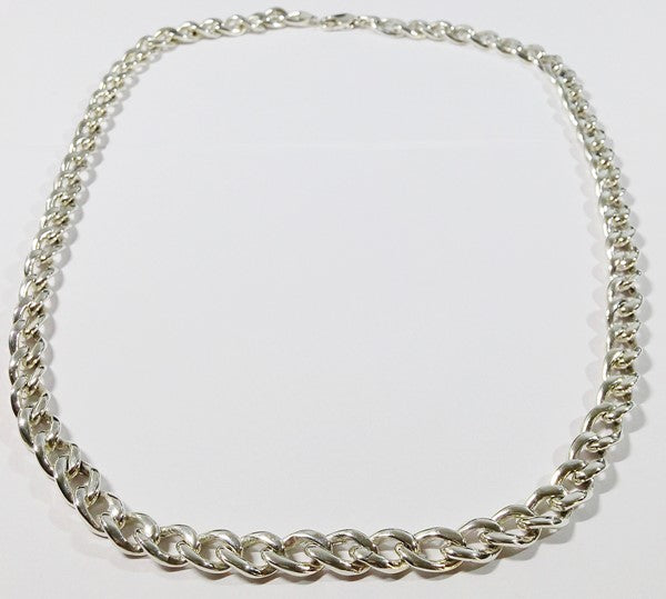 collier chaîne à gros maillons en argent massif