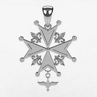 pendentif croix huguenote or 18 carats