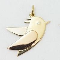 pendentif oiseau 3 ors 18 carats