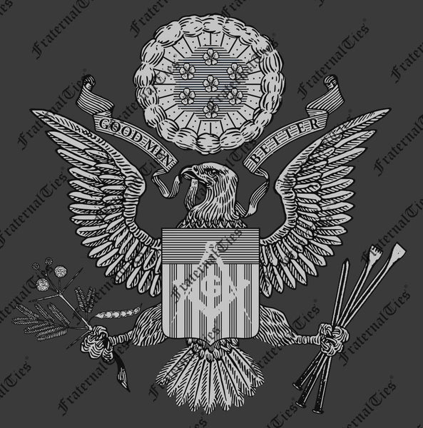 FraternalTies Freemasons Seal of the Grand Lodge of the United States (Satire) Black and White