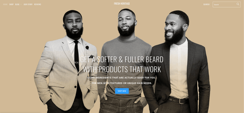 Shopify-магазин Fresh Heritage: масло для ухода за кожей специально для мужчин с темной кожей