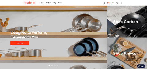 Shopify-магазин Made In Cookware: качественные кастрюли, сковородки и ножи по доступным ценам