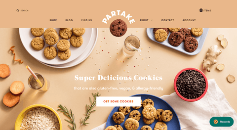 Partake Foods - Shopify магазин: безпечні солодощі для алергіків