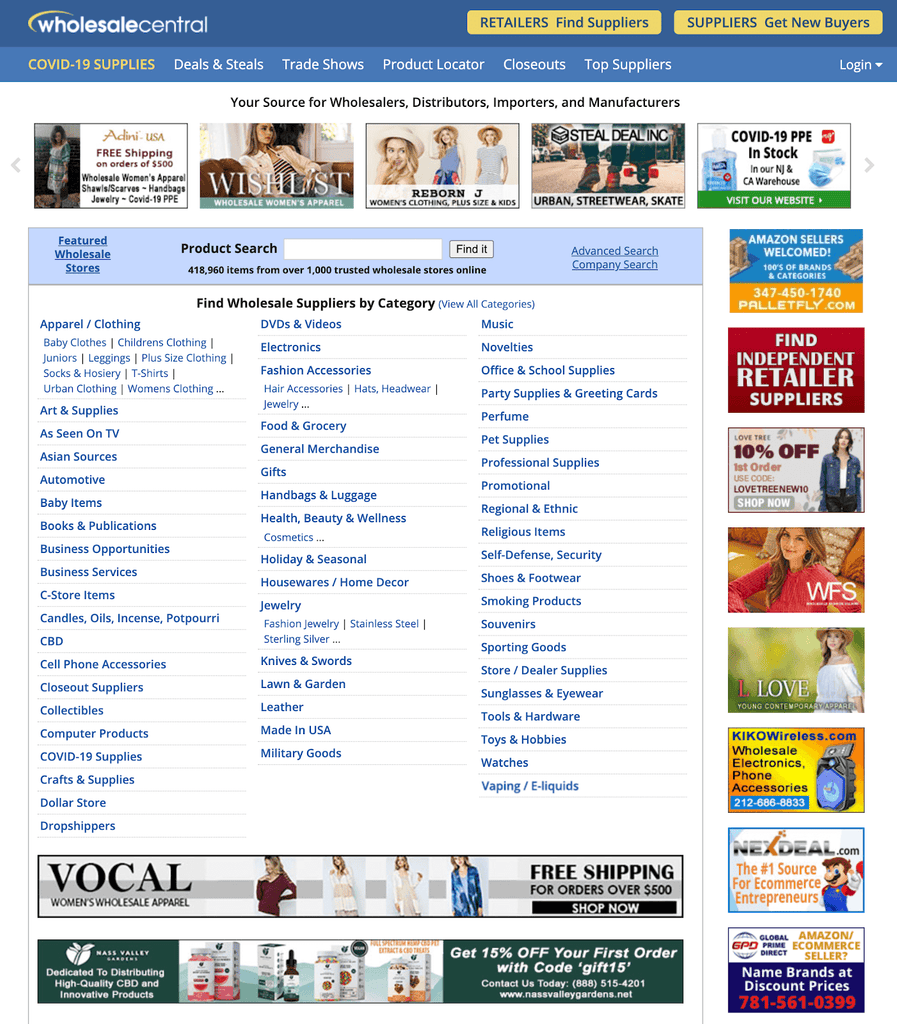 Wholesale Central - Лучший бесплатный каталог дропшиппинга