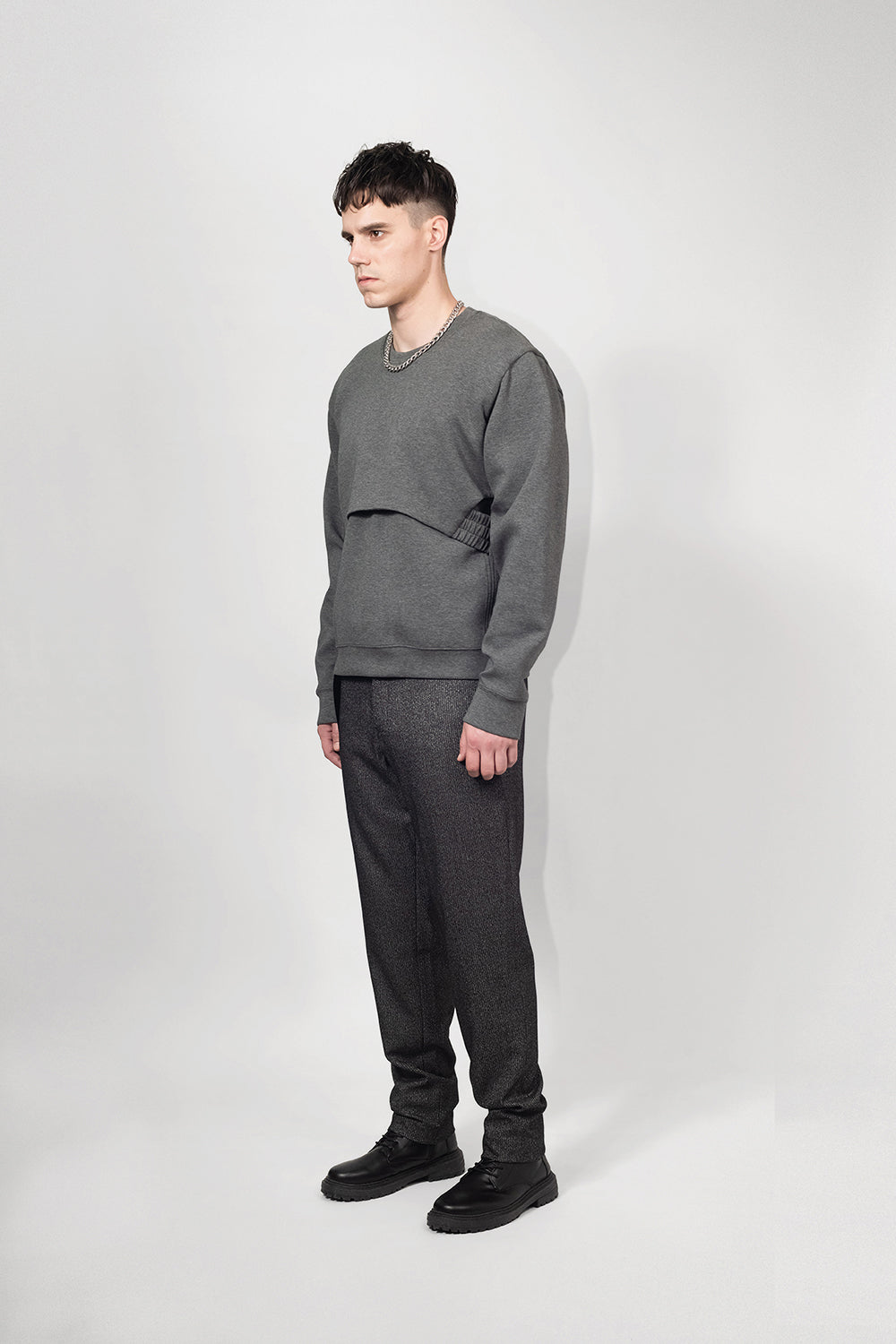 SEANNUNG - MEN - Double-Layered Oversized Top 雙層剪裁大學T | SEANNUNG