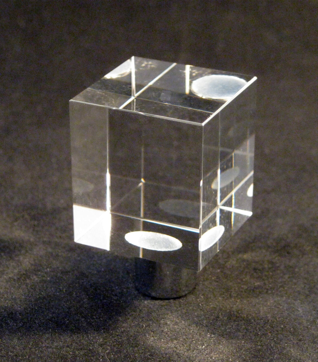 MODERN CUBE Optic Glass Crystal Lamp Finial-Chrome Finish – Lamp Finial ...